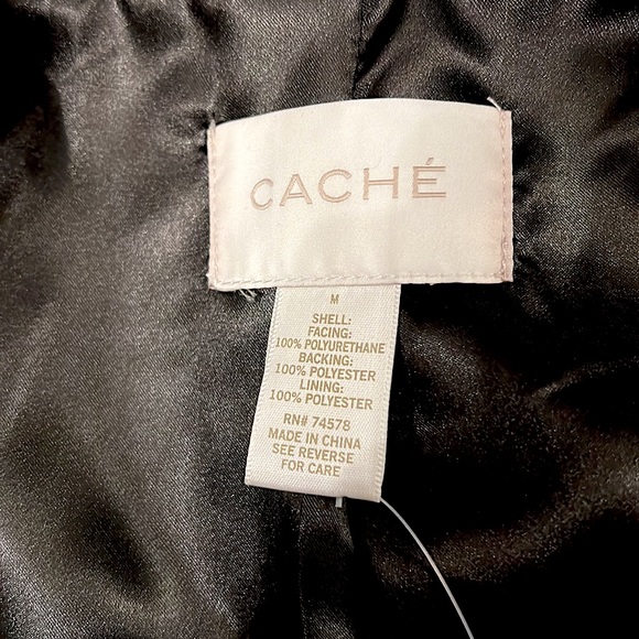 NWT! Cache Pewter Faux Leather Jacket - Picture 12 of 16
